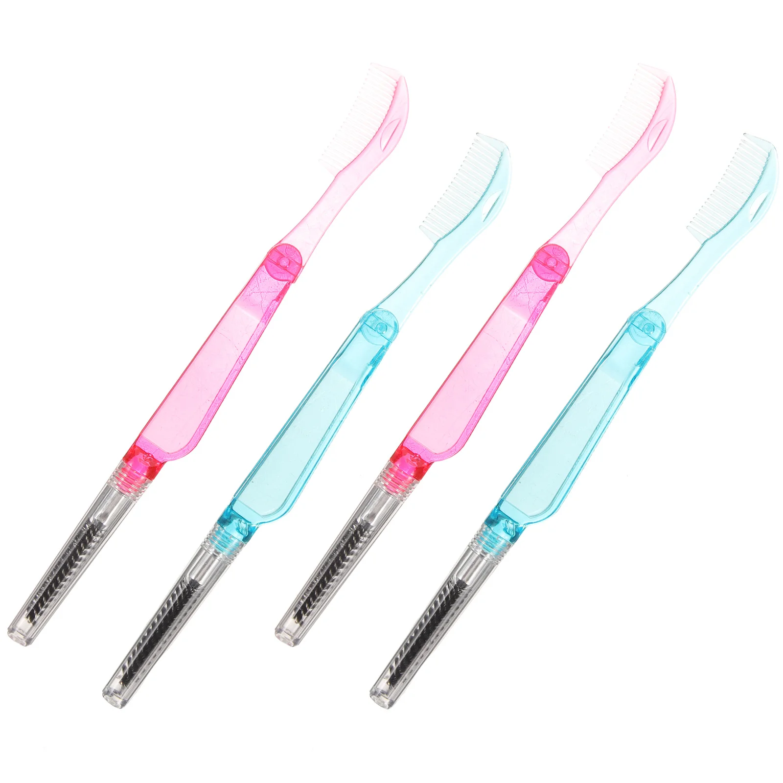 Brosse à cils et peigne pliables, tête de 2Cm pour séparation des cils, Mascara, utilisation quotidienne, toilettage, 4 pièces