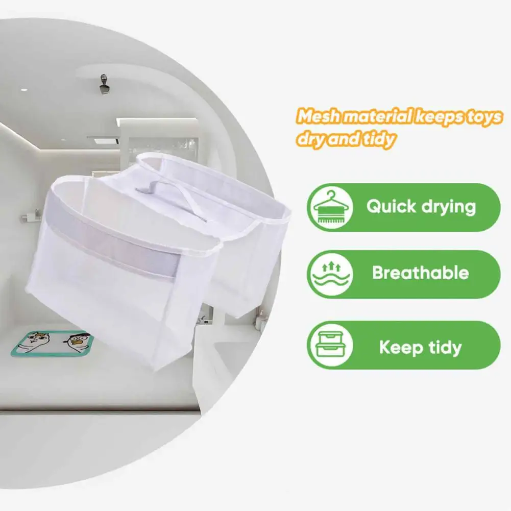 Badrand Speelgoedorganizer Badspeelgoedorganizer met 2 compartimenten Zadelvorm Mesh Douchehouder voor kinderbadspeelgoed voor eenvoudig