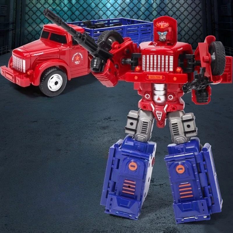 7''/18cm Plastics Model Transformation Robot Military Vehicle Mecha Warrior Action Figure Collection Model Toys Boxed Boy Gifts