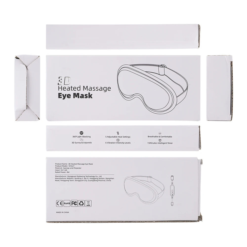 USB-beheizte Augenmaske, 5 Stufen, heiße Kompresse, Vibration, Augenmassagegerät, Entfernung von Augenringen, lindert Müdigkeit, Augenmassage, Schönheitsgerät