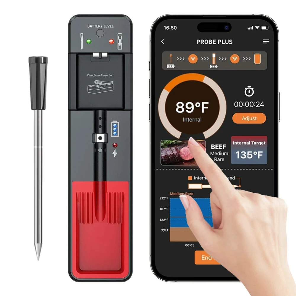 

-10-105℃ Smart Wireless Bluetooth BBQ Grill Thermometer - 360ft for Home Use