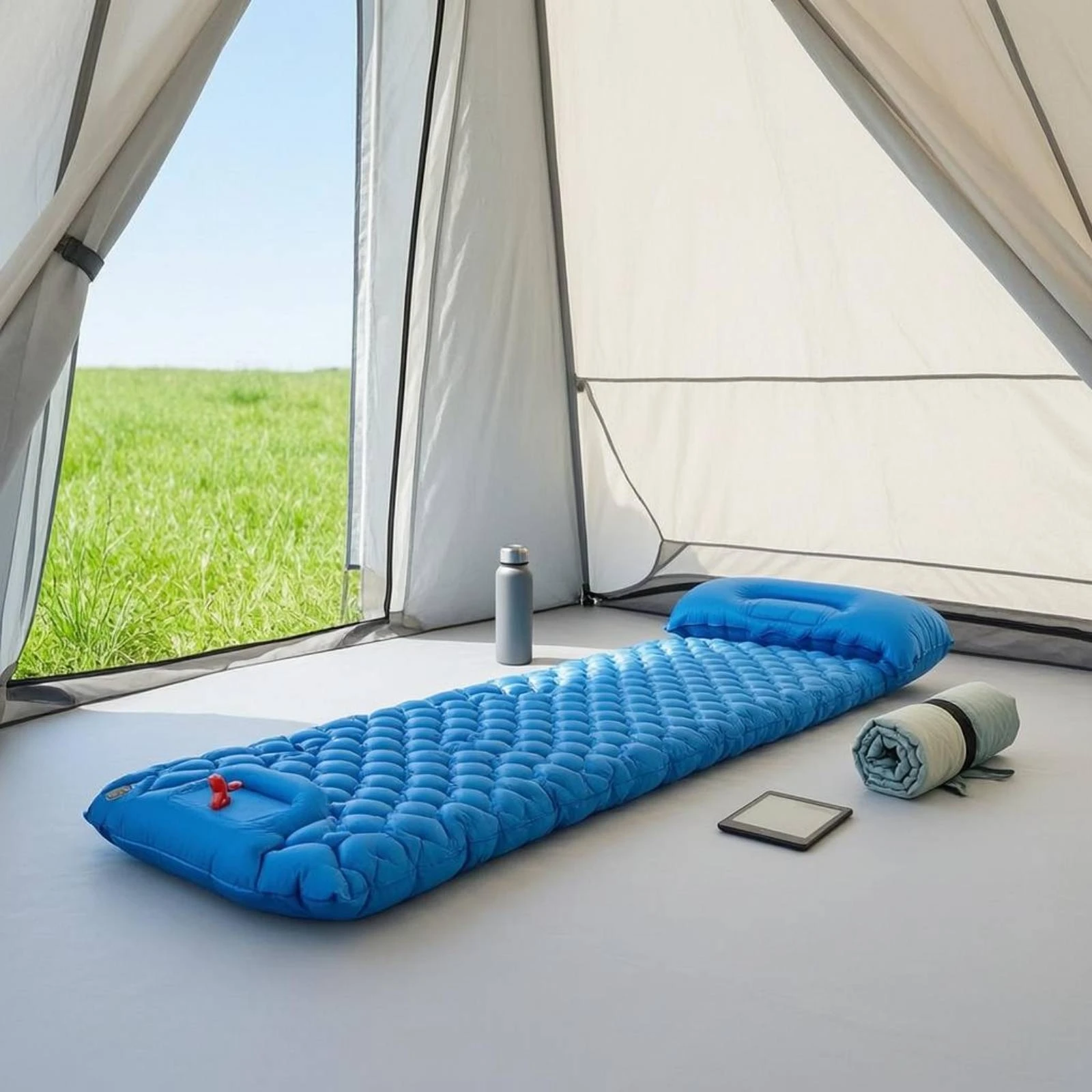 

Inflatable Sleeping Pad Quilted Camping Air Mattress Sleep Pad Pillow Waterproof Camping Sleeping Mat Long-Lasting