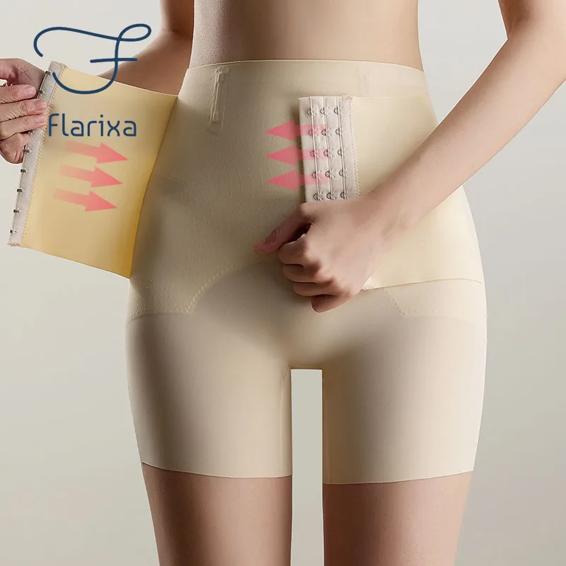 Flarixa Waist Trainer Body Shapers Women High Waist Shaping Panties Button Slimming Shorts Postpartum Tummy Control Shapewear