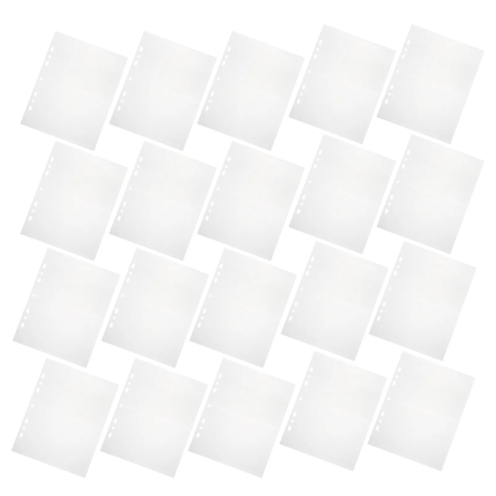 

80 Sheets A5 Binder Inserts 7-Hole Loose Leaf Refill Clear Plastic Sleeves Transparent Album Pages for School