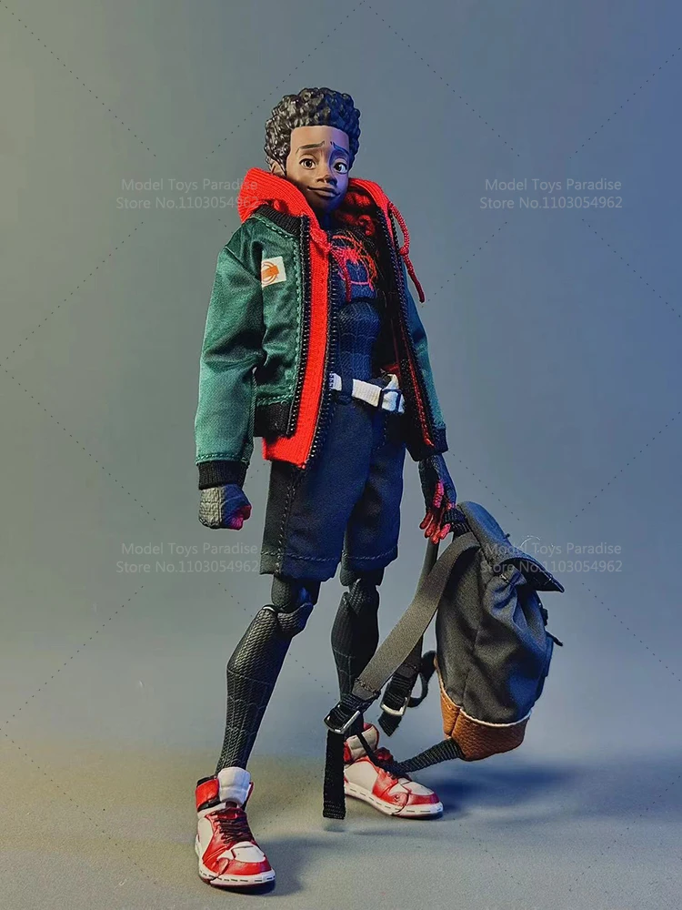 1/12 Schaal Miles Morales Casual Capuchon Shorts Ultieme Spider-Man Soldaat Model Kleding Set Fit 6Inch Action Figure body