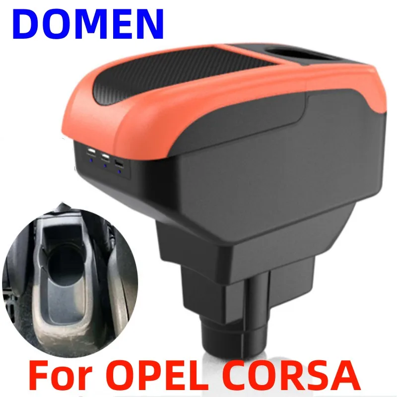 NEW For OPEL CORSA  Armrest Box Original dedicated central armrest box modification accessories Large Space Dual Layer USB