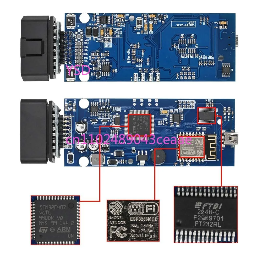 6154 Wifi إصدار البرامج الثابتة 1.6.6 برنامج V6.2 Obd2 أداة الكشف التشخيصي