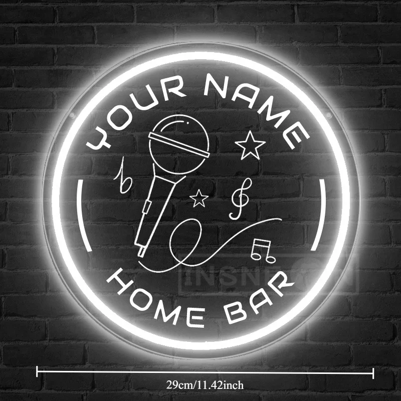 Custom Microphone Music Notes Neon Sign USB-Powered Wall Decor for Bars Party Rooms Music Lovers Durable Plastic Vibrant Gift