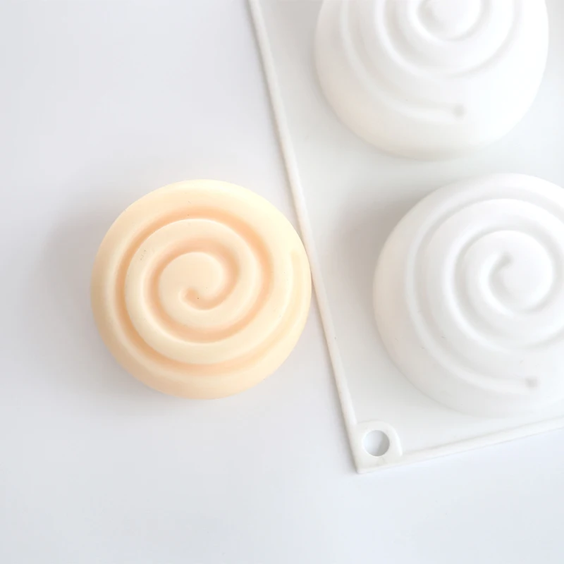 Round Whirlpool Silicone Soap Mold 2 Cavities Mousse Cake Mould Handmade Soap Molds DIY Craft Mould