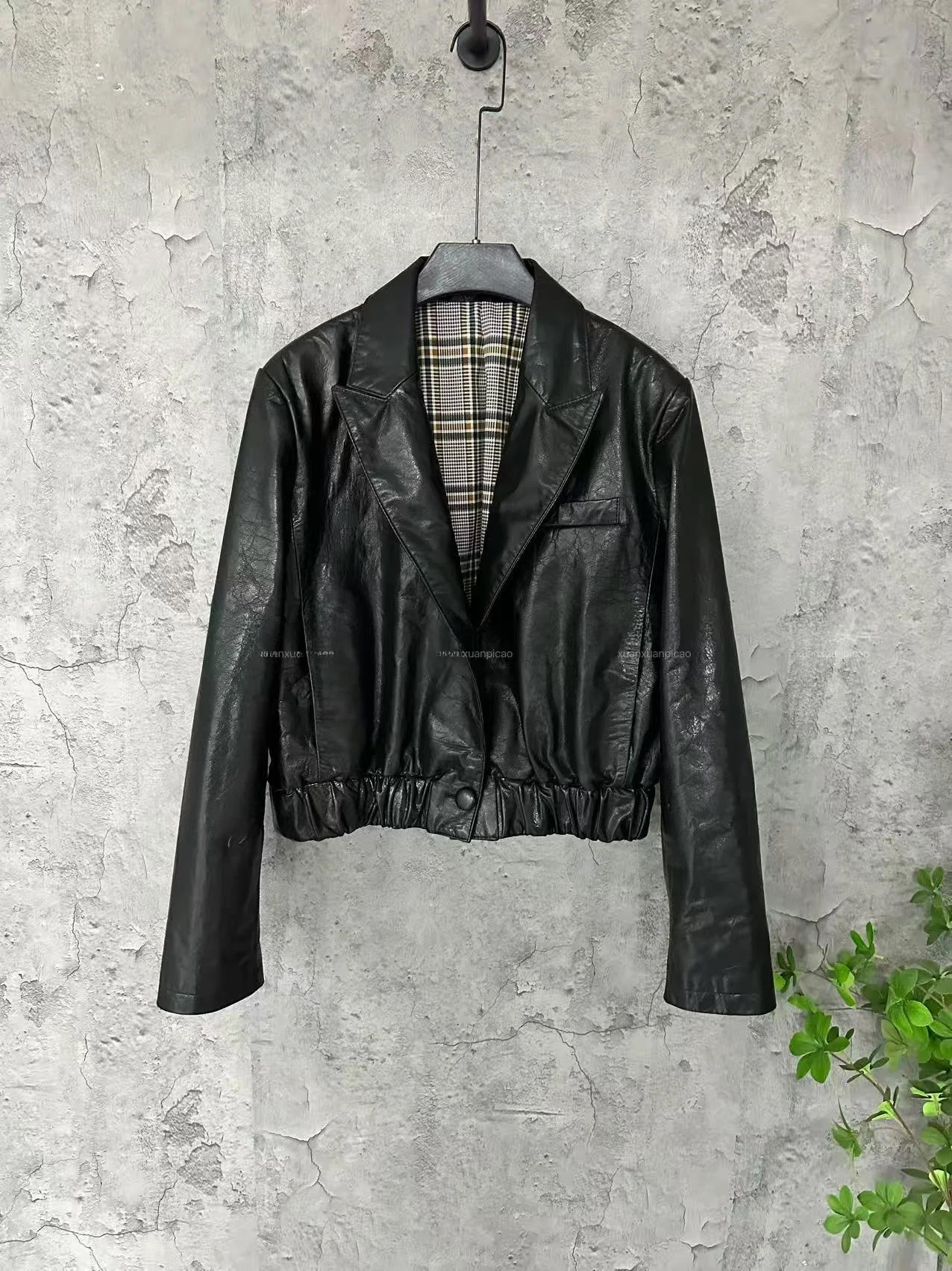 

Ning 2026 New Style Women's Leather Jacket Coat High-End Sensation Small Size Genuine Sheepskin Long Sleeve Zipper