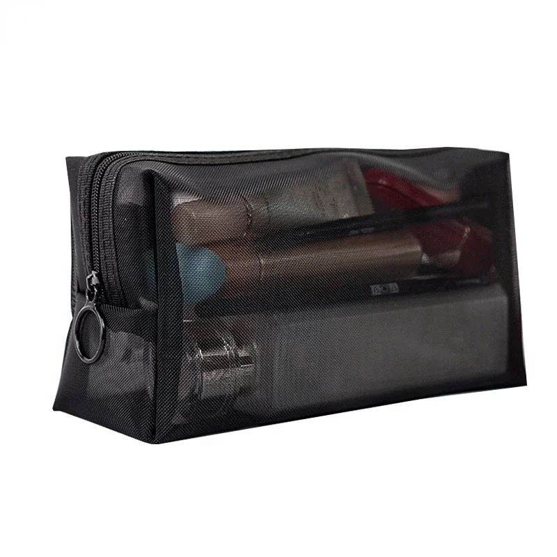 

Cosmetic Bags Travel Black Toiletry Kit Transparent Makeup Organizer Washing Pouch Small Large Make Up Bag