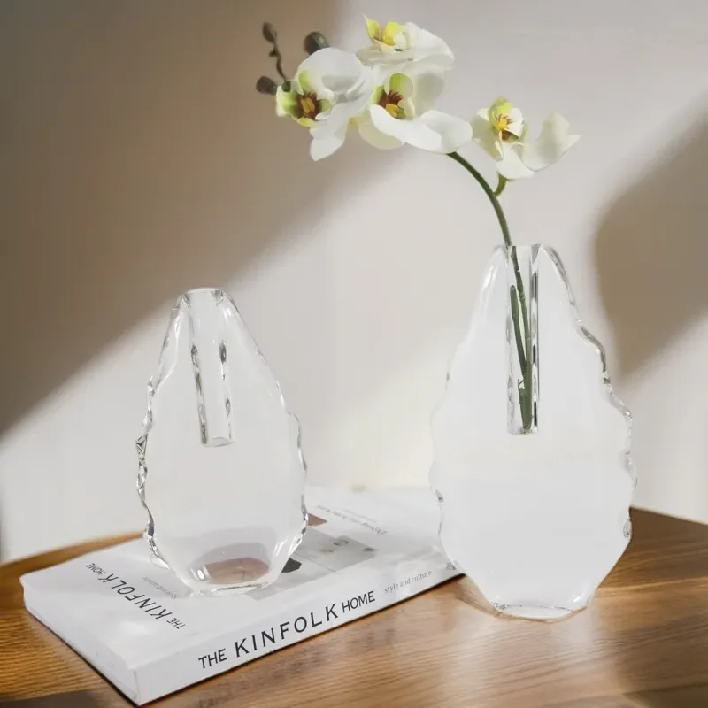 Modern simple and creative crystal glass flower arrangement ornament model room living room study table top decoration