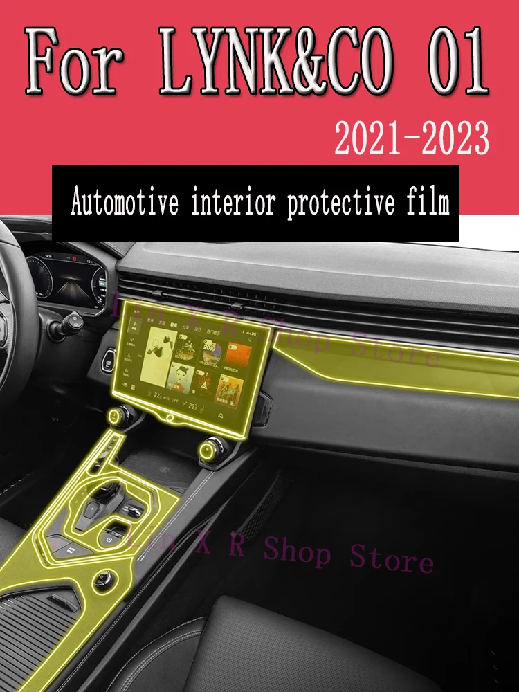 For LYNK&CO 01 2021-2023 Car Gearbox Panel Film Dashboard Protective Sticker Interior Anti-Scratch Film Cover Accessories