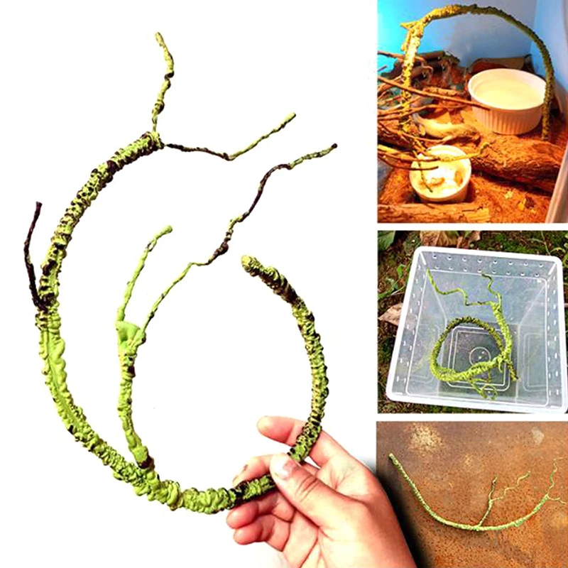 1PC Flexible Hanging Tank Parts For Lizard Gecko Frog Snake Reptile Plants Bendable Jungle Climbing Vines Terrarium Branches