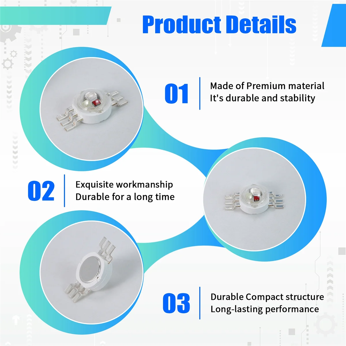 GET! 10Pcs 3X3W High Power RGB Red Green Blue LED Light Lamp Energy Saving Lamp Beads Bulbs 6PIN 45MIL 3W High Power Chip
