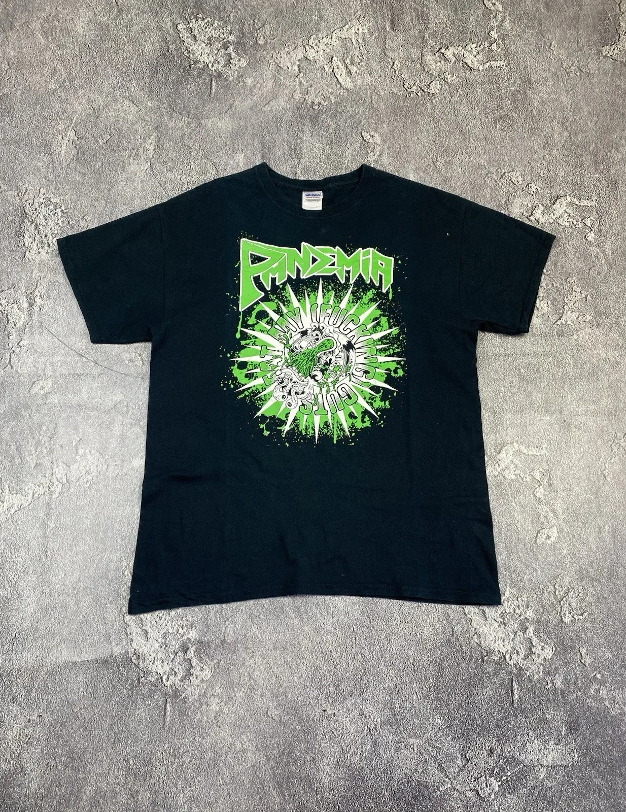 Y2K Pandemia Hard Core Punk Rock camiseta estilo gótico si seis era nueve talla L VTG