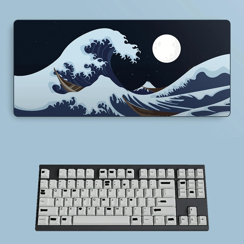 Great Wave Mouse Pad White Deskmat Pc Laptop Gamer Keyboard Mousepad Xxl Large Desktops Office Carpet Accessories Mouse Mats