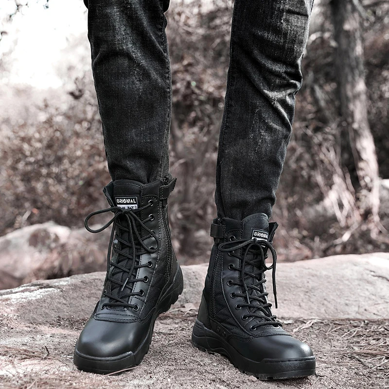 Tactical Boots Men Boots Special Force Desert Combat Boots Outdoor Hiking Boots Ankle Shoes Men Work Safty Shoes