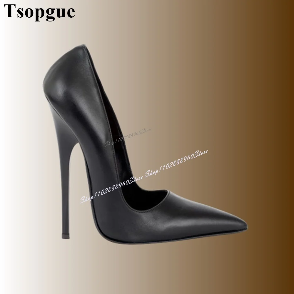 

Black Simple Style Runway Shallow Pumps Stilettos High Heel Women Shoes Slip-On Pointed Toe 2024 Fashion Zapatos Para Mujere