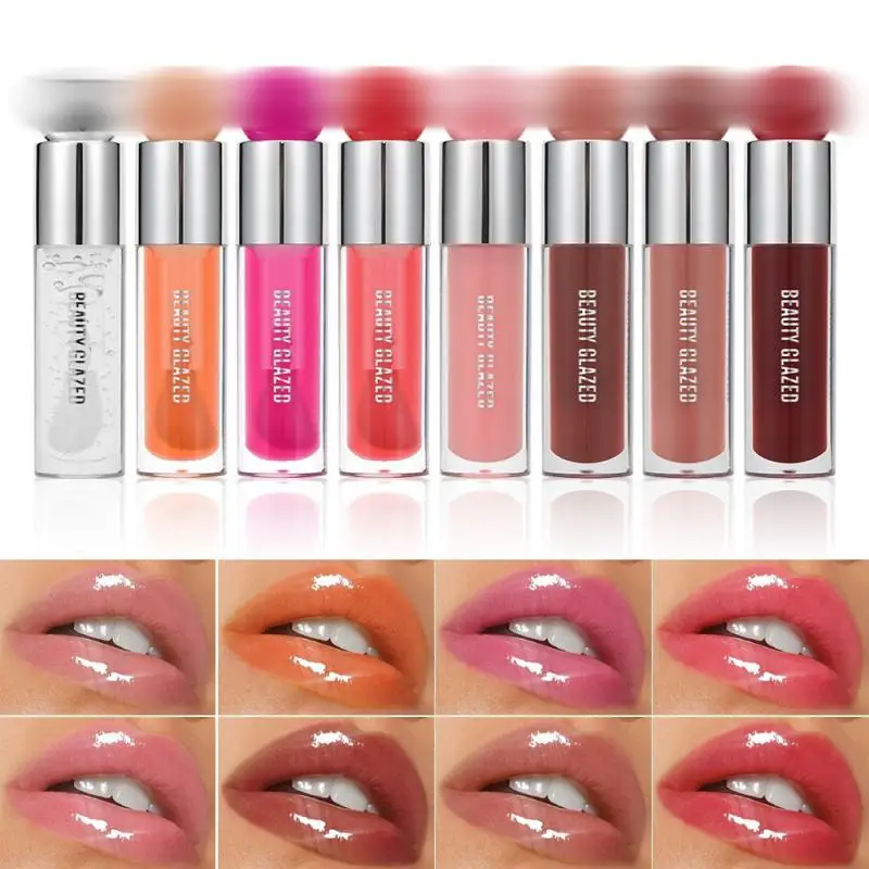 Cristal Hidratante Lipgloss, Sabor De Frutas, Lipbalm Líquido Transparente, Batom Reduz Lip Line Care, Óleo De Lábios