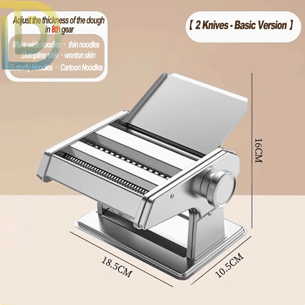 

Household Stainless Steel Noodle Machine Two Knives Multi-Kinetic Energy Manual Noodle Machine Stainless Steel Household Kitchen