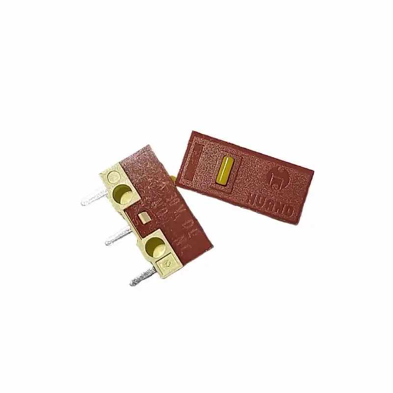 Free shipping 10PCS HUANO mute micro switch silent button repair accessory 3PIN yellow 30 million/white dots 20 million times