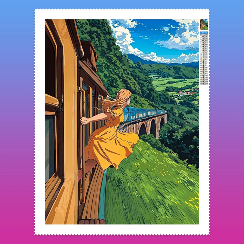 

Shinkansen 5D Diamond Art Painting Railway Scenery Mural DIY Diamond Embroidery Modern Train Mosaic Home Decor Creative Gifts