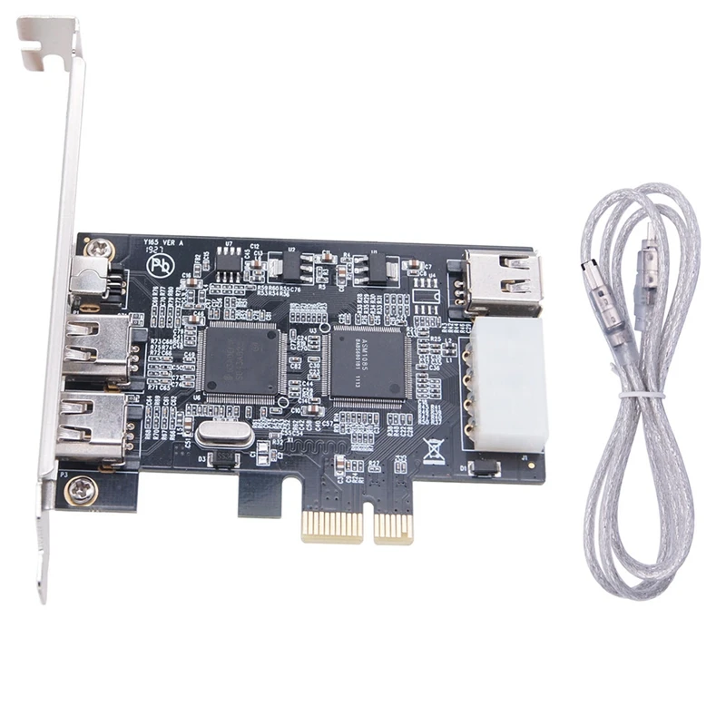 PCI-E 1X IEEE 1394A 4-портовый (3+1) адаптер Firewire 1394 A Pcie с 6-контактным кабелем IEEE 1394 для настольных ПК