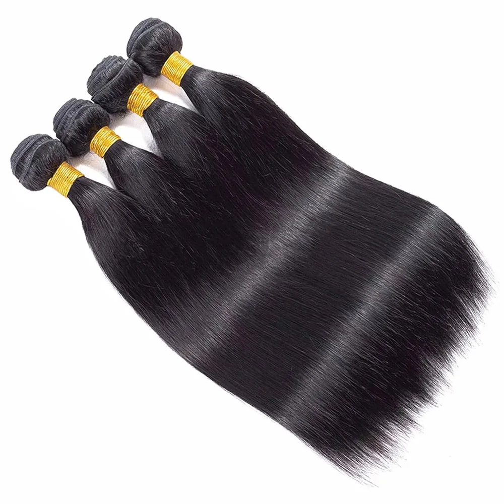 10-40 Inch 1/3/4 Pcs Natural Color Brazilian Straight Remy Hair Bundles Unprocessed Human Hair Weave Bundles For Women