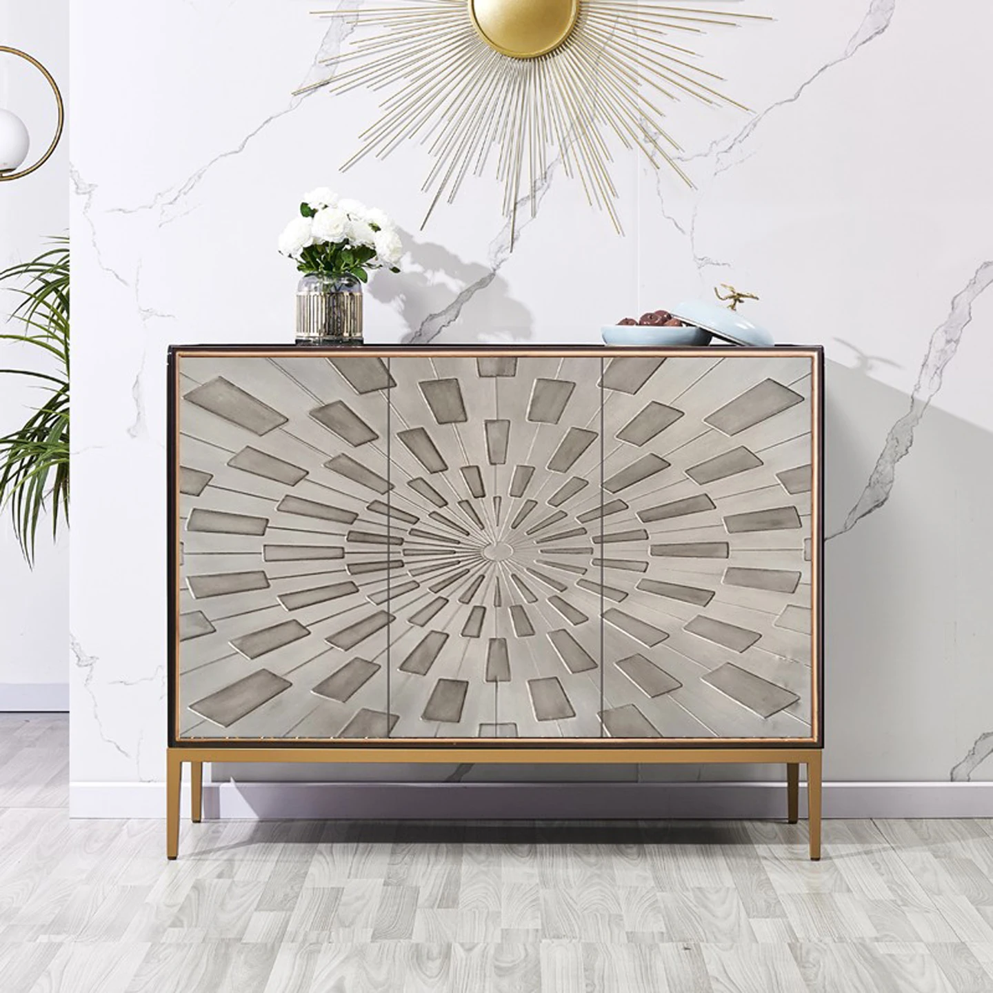 Light luxury entrance shoe cabinet, solid wood entry foyer partition integrated household living room dining side cabinet,