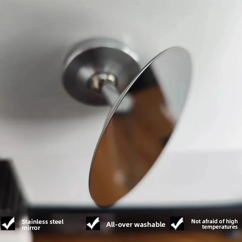 Para espejo de extracción de café, espejo reflectante de madera maciza, atracción magnética giratoria multidireccional
