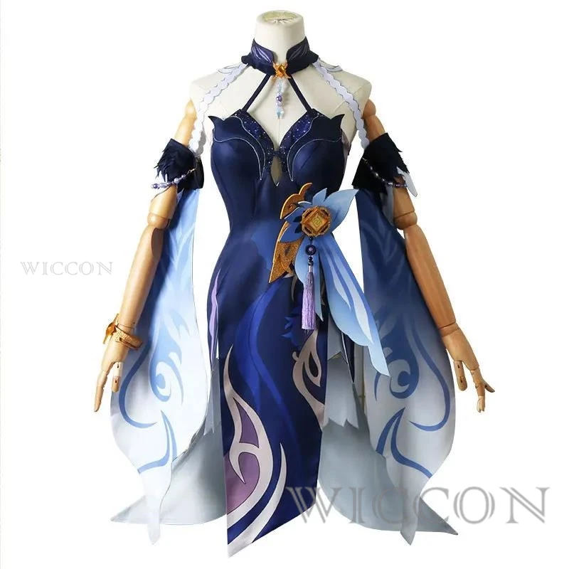 Game Genshin Impact Ningguang Cosplay Costume Anime Uniform Dress Costume Halloween Carnival Party Performance Set