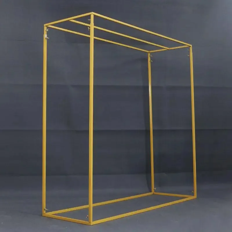 New wedding props wrought iron geometric shelf square screen wedding background welcome flower stand window decoration ornament