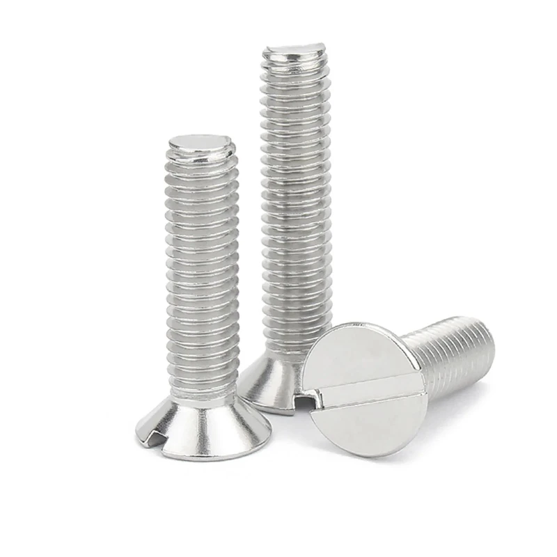 Lot M1.2 M1.6 M2 M2,5 M3 M4 M5 M6 M8 M10 GB68 304 Stainless Steel Slotted Flat Countersunk Head Screw Bolt Countersunk Machine