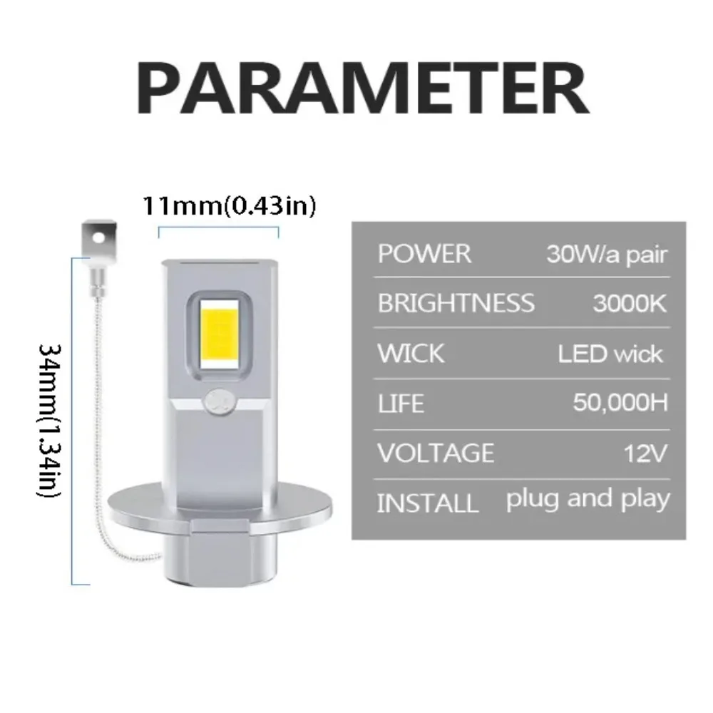

Aluminum Silver LED Headlight White Diode Super Bright Fog Lamps Wireless CANBUS Mini Size H1 Headlight Bulbs LHD Headlight