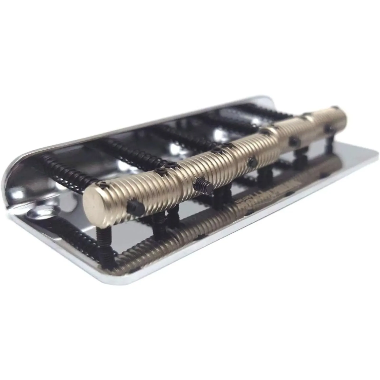 5 String Bass Guitar Bridge 72mm Chrome Fixed Bridge Adjustable Threaded Saddles for JB Style Electric Bass Replacement Parts