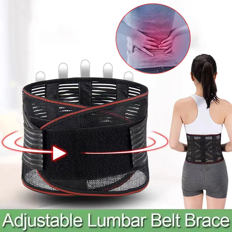 Breathable Waist Lumbar Lower Back Support Belt for Sciatica, Herniated Disc, Scoliosis Back Brace for Men/Women