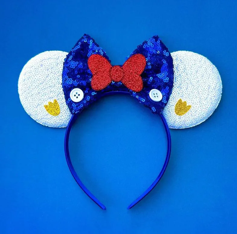 Klassisches Mickey-Maus-Ohren-Stirnband, Donald Duck Haariges Stirnband, Freizeitpark-Party-Stirnband-Dekoration – Detail 8