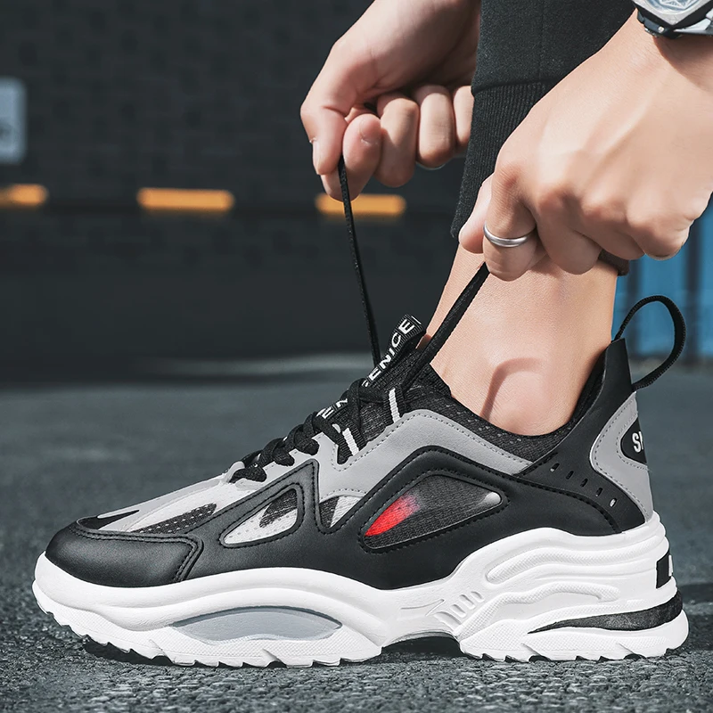 

Мужские спортивные кроссовки, повседневные кроссовки для бега, дышащие сетчатые кроссовки, кроссовки для ходьбы и баскетбола, кроссовки на толстой подошве, увеличивающие рост.