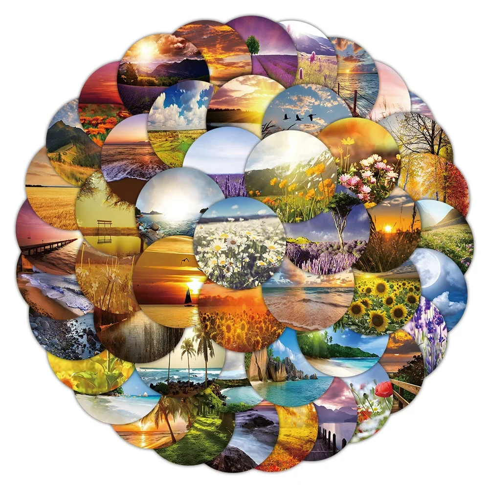 10/50Pcs Stickers Set Garden Star Sunset Sky Scenery Journal Stickers Planner Diy Crafts Embellishment Diary Supplies Wall Decal