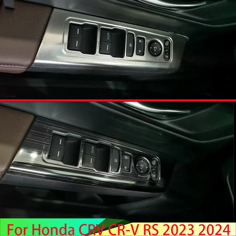 

For Honda CRV CR-V RS 2023 2024 Car Accessories Stainless Steel Door Window Armrest Cover Switch Panel Trim Molding Garnish