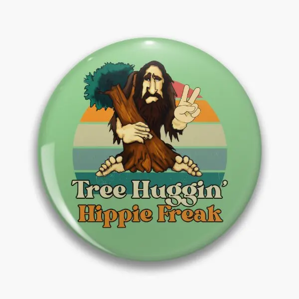 Tree Huggin Hippie Freak Tree Huggin  Soft Button Pin Cartoon Lover Cute Badge Collar Hat Clothes Funny Women Gift Lapel Pin