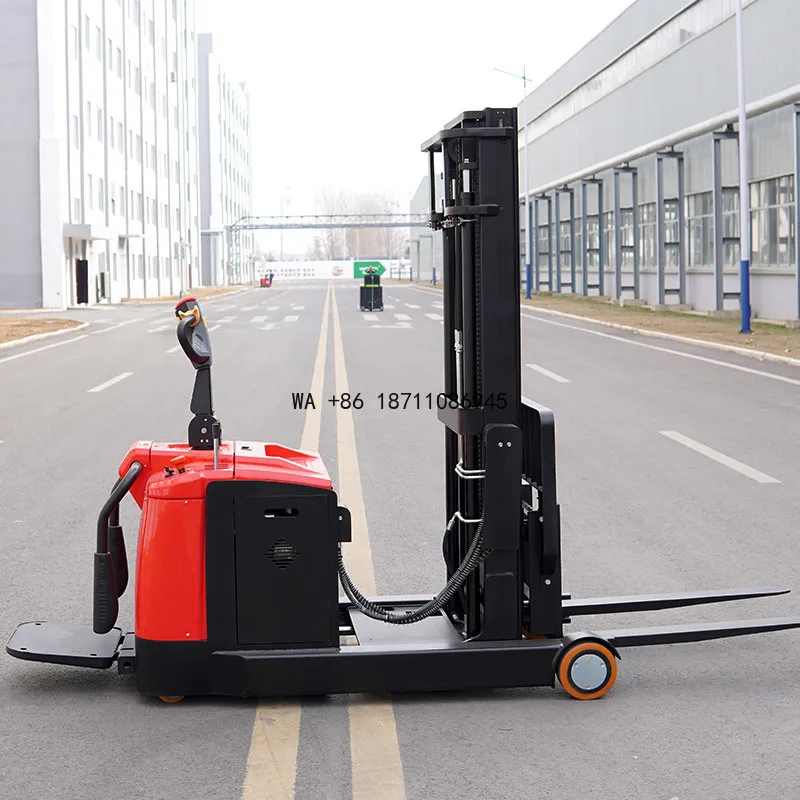 Empilhadeira Semi Elétrica de 1,5 Toneladas e 2 Toneladas, Empilhador de Paletes, Lift Reach Stacker