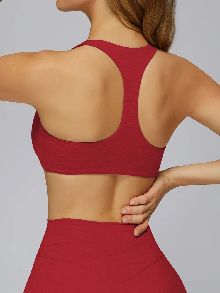 2025 nuove donne scollo a V reggiseno yoga T back antiurto fitness top per corsa allenamento sport all'aria aperta femminile stretto reggiseno sportivo casual