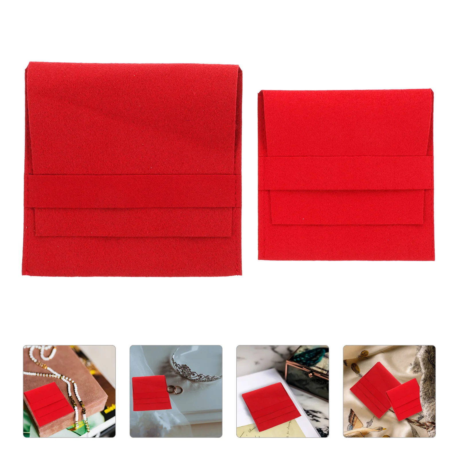 

2pcs Jewelry Pouch Soft Lining Storage Bag For Rings Necklaces Bracelets Earrings Travel Organizer Pouch Small Jewelry Bags