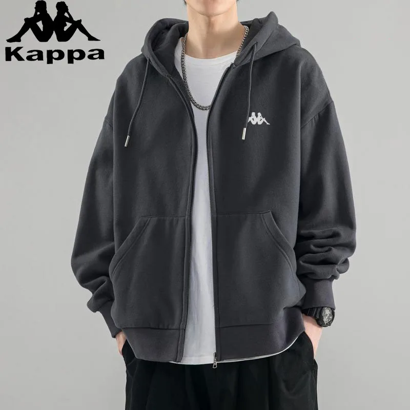 

Kappa Hooded Sweatshirt Men's Clothing Cardigan 2024 Autumn Winter New Trend Loose Thickened Jacket Women's Luxury Brand Jackets