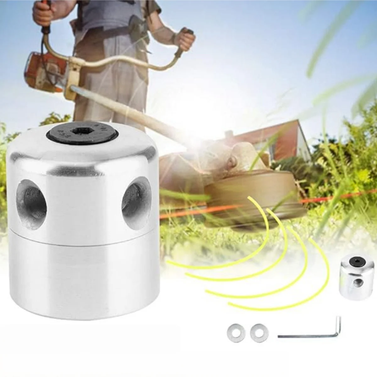 أداة تشذيب بديلة عالمية من الألومنيوم مع مجموعة ملحقات استبدال قاطع العشب، مناسبة لمعظم جزازة العشب