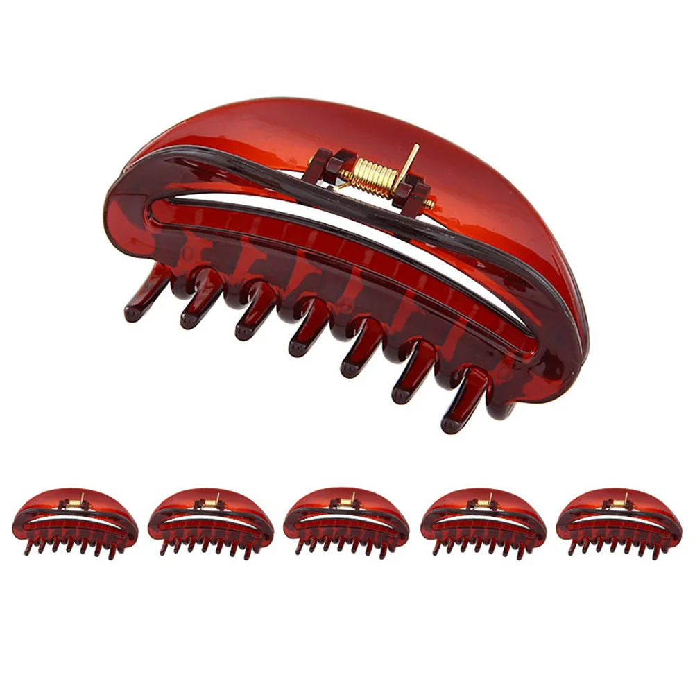 

2Pcs Semicircular Hair Claw Clip Easy Wear Practical Hairstyle Holder Long Service Life High Quality Material Smooth Feeling