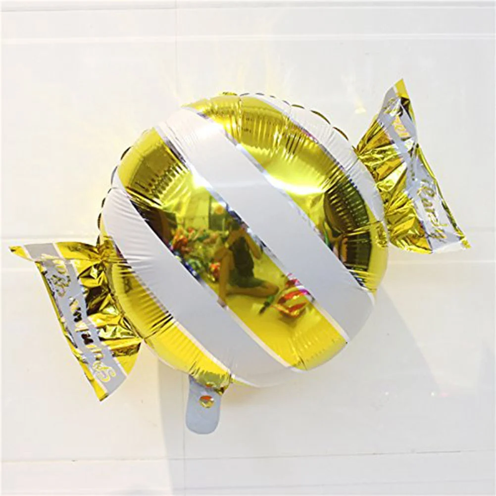 

8 pcs Candy Shape Helium Balloons Sweets Aluminum Foil Mylar Balloon Round Stripes Spots Decor For Party Wedding Birthday