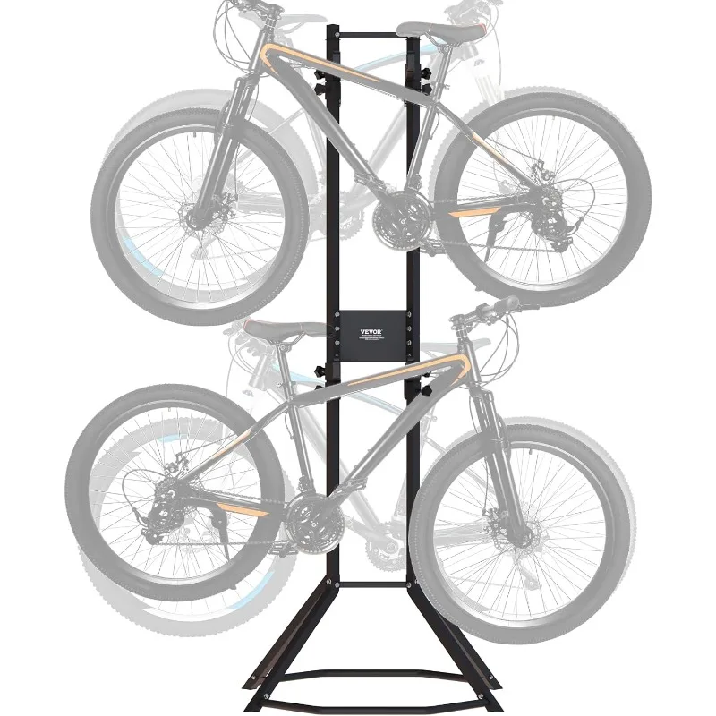 4 Bike Rack Garage Storage, Free Standing Gravity Wall Vertical Bike Stand, Sturdy Steel & Easy Assemble, for Road, MTB